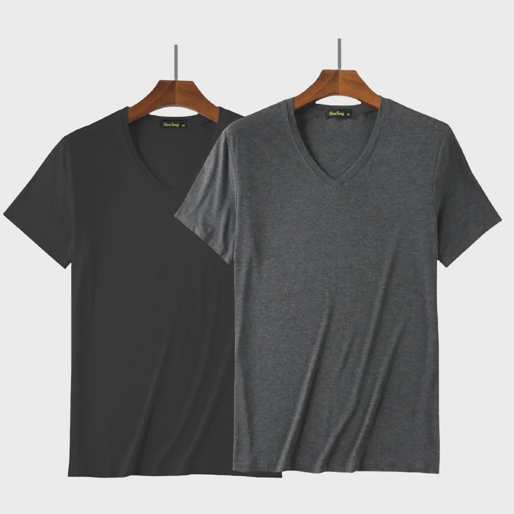 2-Pack Bamboe Fiber T-shirts Heren - Ronde Hals, Korte Mouw, Ademend & Zweetabsorberend