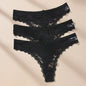 3-Pack Dames Strings van Kant en Mesh - Sexy Transparant Ondergoed
