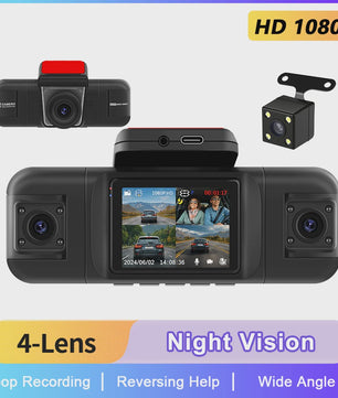 Universele 4-Kanaals Dashcam met 1080P HD, Nachtzicht en Parkeerhulp
