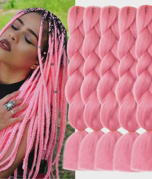 5x Jumbo Braiding Hair Extensions - 24 Inch Synthetisch Vlecht Haar - Pre-stretched Yaki