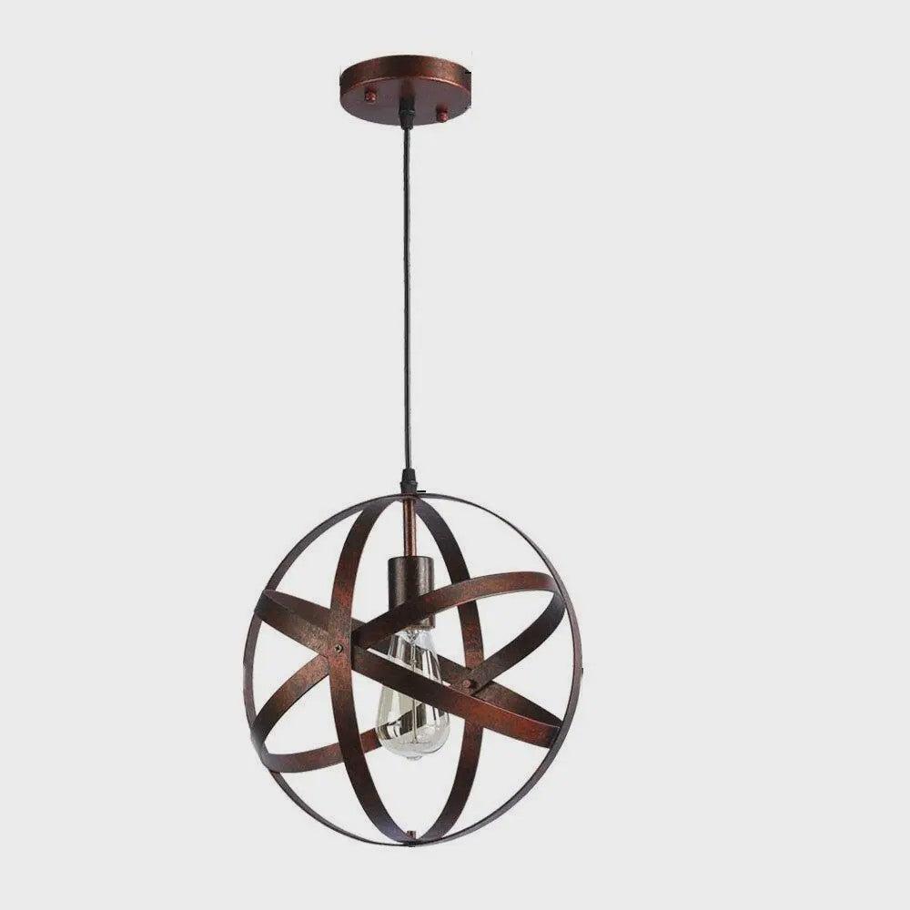 Industriële Metalen Hanglamp - Sfeervolle Bolvormige Kooi Lamp met E27 Fitting