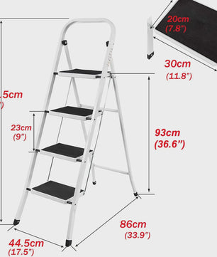 Veilige Opvouwbare Trapkruk 2-4 Treden - Draagbaar, Antislip, Ruimtebesparend