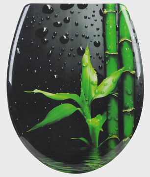 Luxe Toiletzitting met Soft-Close – Universeel, PP Materiaal, Zwart met Gouden Marmerprint