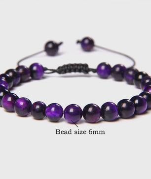 Blauwe Tijgeroog Kralen Armband 6MM - Natuursteen Meditatie Sieraden