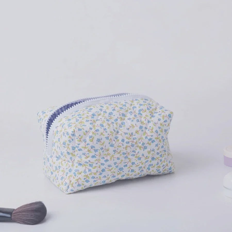 Gewatteerde Make-uptas met Bloemenprint - Ruime Toilettas en Opbergorganizer voor Reizen