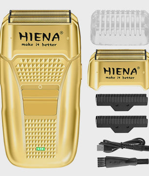 HIENA Pro Elektrische Scheerapparaat voor Mannen - Oplaadbaar, Metalen Behuizing