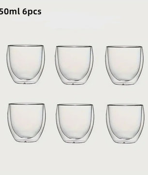 Dubbelwandige Glazen Mokken (80-450ml) - Ideaal voor Koffie, Thee & Espresso