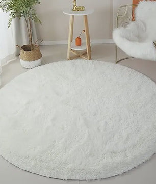 Zacht Rond Vloerkleed voor Kinderkamer Meisjes - Pluche Princess Kasteel Decor