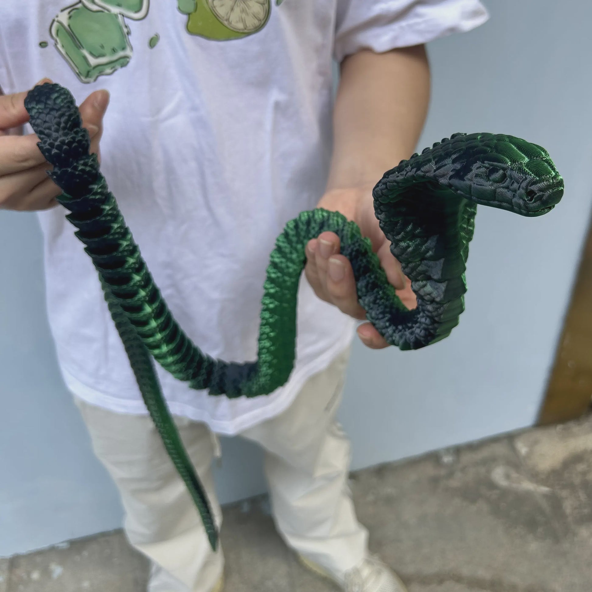Flexibele 3D Geprinte Cobra Statue - Kleurrijk & Buigzaam - 90cm & 130cm - Uniek Cadeau