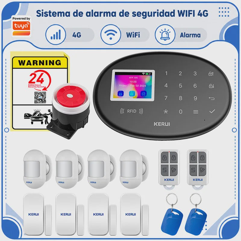 KERUI W20 WiFi GSM Alarmsysteem met Tuya Smart App - Draadloze Home Security Kit