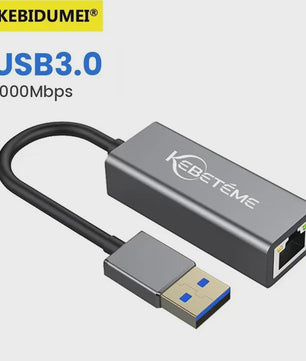 KEBIDUMEI USB 3.0 naar RJ45 Gigabit Netwerkkaart - 1000Mbps Ethernet Adapter