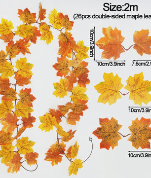 Herfst Slinger met Maple Bladeren - Kunstblad Slinger voor Thanksgiving, Halloween & Feestdecoratie