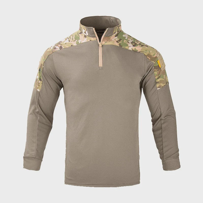 Tactisch Outdoor Shirt met Halve Rits en Ademende Stof - Militair & Jacht