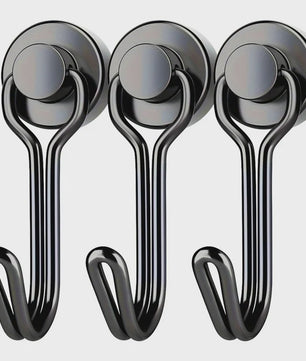 Krachtige Zwarte Magnetische Haken - Heavy Duty Ophanghaken met Sterke Magneet