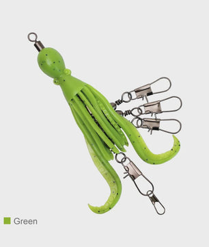 Set van 2 Siliconen Octopus Vishaas Connectoren met Swivels en Haken