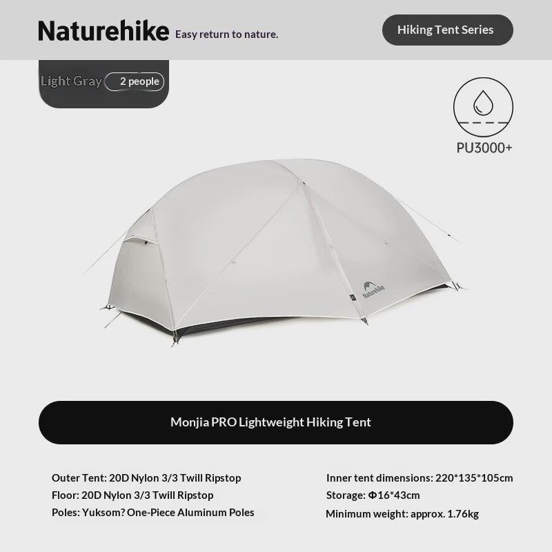 Naturehike Mongar PRO 2-Persoons Tent - Ultralicht & Waterdicht voor Trekking en Backpacking