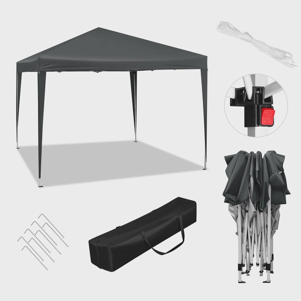 WOLTU Pop-Up Pagodetent 3x3m - Waterdicht & UV-beschermend - Partytent, Tuinpaviljoen, Feesttent