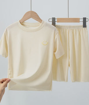 Zomerse Kinder Pyjama Set: Kort Broekje & T-shirt van IJskoud Zijde - Jongens & Meisjes