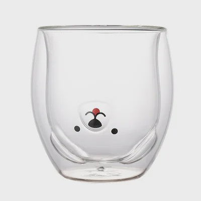 Dubbelwandige Glazen Mok met Schattige Dierenprint - Koffie & Theeglas