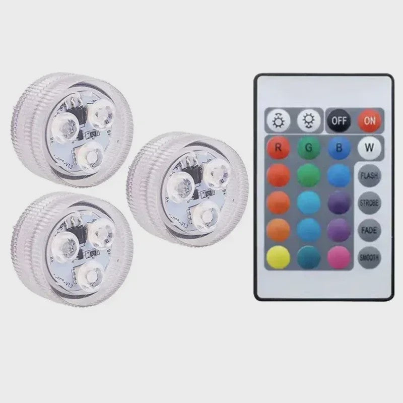 Waterdichte Onderwater LED Verlichting RGB met Afstandsbediening - Kleurveranderend, Batterijgevoed