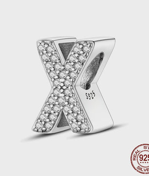 925 Sterling Zilver Letter Bedels A-Z met Zirkonia - Personaliseer je Armband