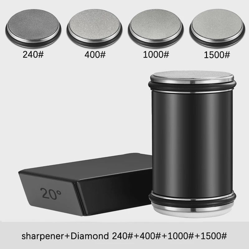 Professionele Messenslijper met Dubbelzijdige Diamantsteen & Magnetische Hoek (15/20°)
