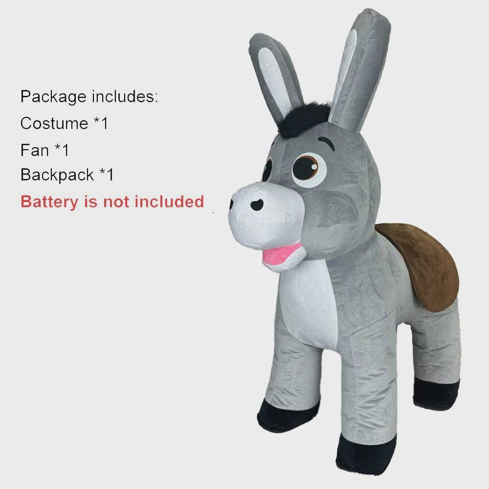 Opblaasbaar Mascot Kostuum Set: Ezel, Muis, Kat & Vos - Feest, Halloween, Cosplay