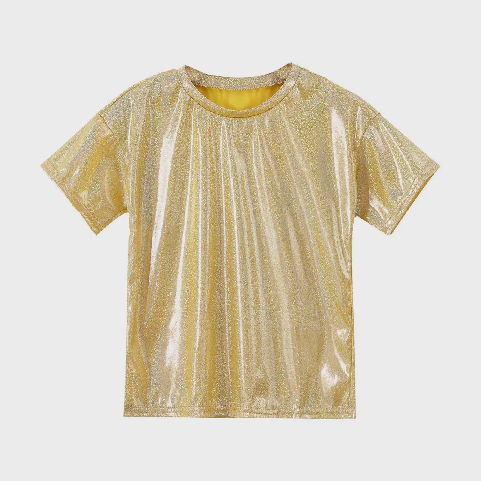 Glanzend Metallic Kinder T-shirt - Perfect voor Dans & Performance