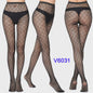 Dames Visnet Panty's met Jacquard Weefsel - Gothic Kant & Spider Net Stijl
