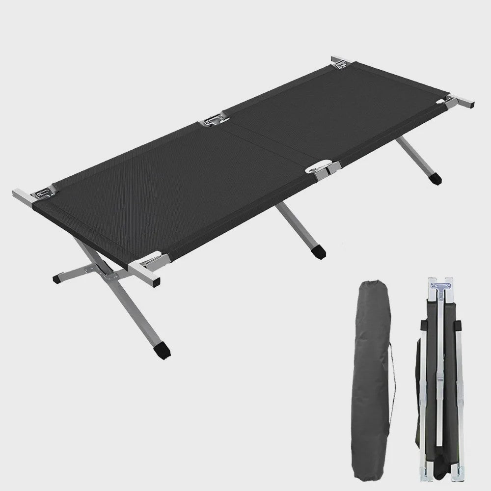 Lichtgewicht Campingbed Opvouwbaar met Stalen Frame en Opbergzak - Draagbaar & Duurzaam