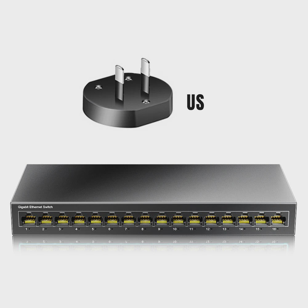 Gigabit Netwerk Switch 16 Poorten 1000Mbps - High Performance Smart Ethernet Hub