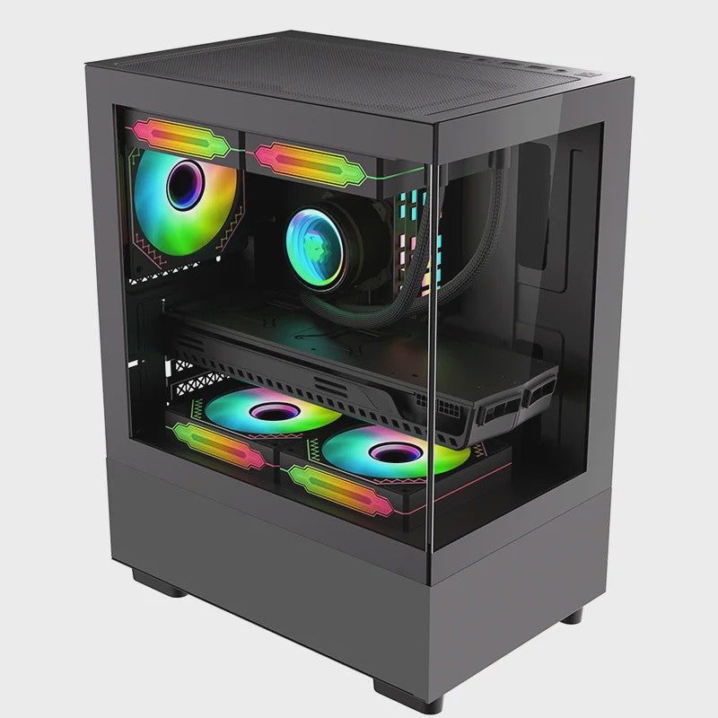 WJCOOLMAN Xuanwu Mini/Pro PC Behuizing - M-ATX/ITX, 270° Panoramisch Uitzicht