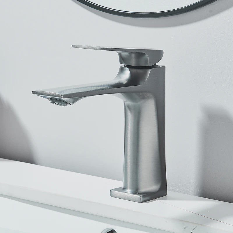Moderne Wastafelkraan Messing - Enkel Hendel Mixer - Warm & Koud Water