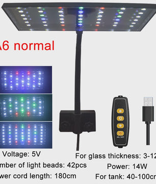 USB Aquarium LED Plantengroeilamp - Volledig Spectrum, Dimbare Verlichting met Timer & 360° Rotatie