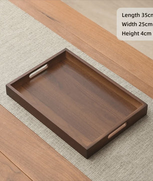 Luxe Houten Serveerplank met Handvat - Bamboe & Walnoot Kleur