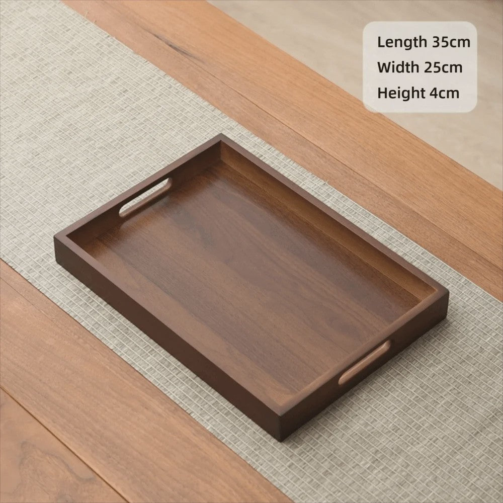 Luxe Houten Serveerplank met Handvat - Bamboe & Walnoot Kleur