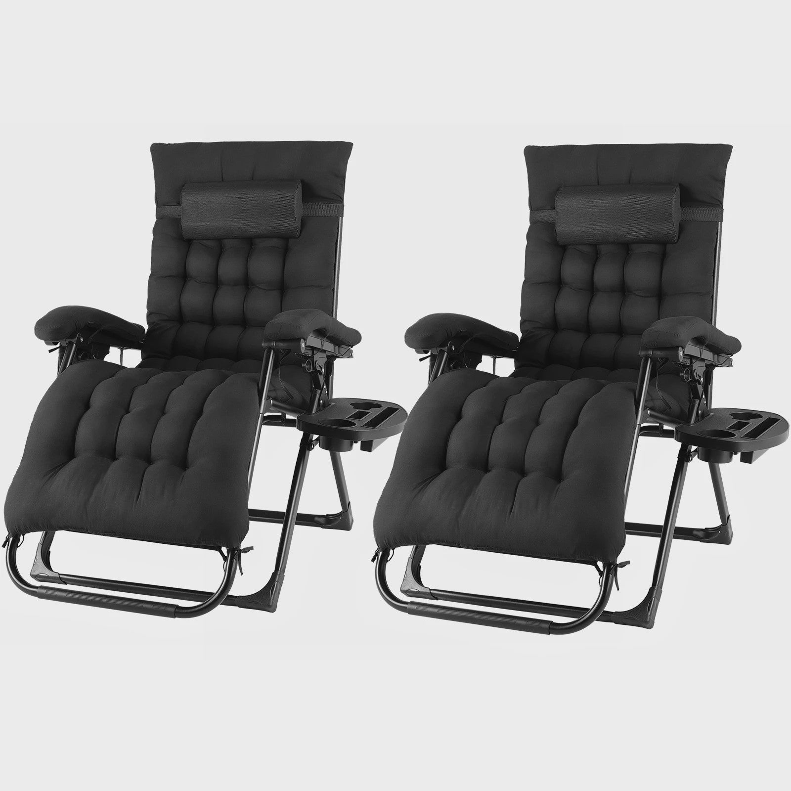 Opvouwbare Luxe Loungestoel met Comfortabel Katoen Kussen - Verstelbaar tot 160kg
