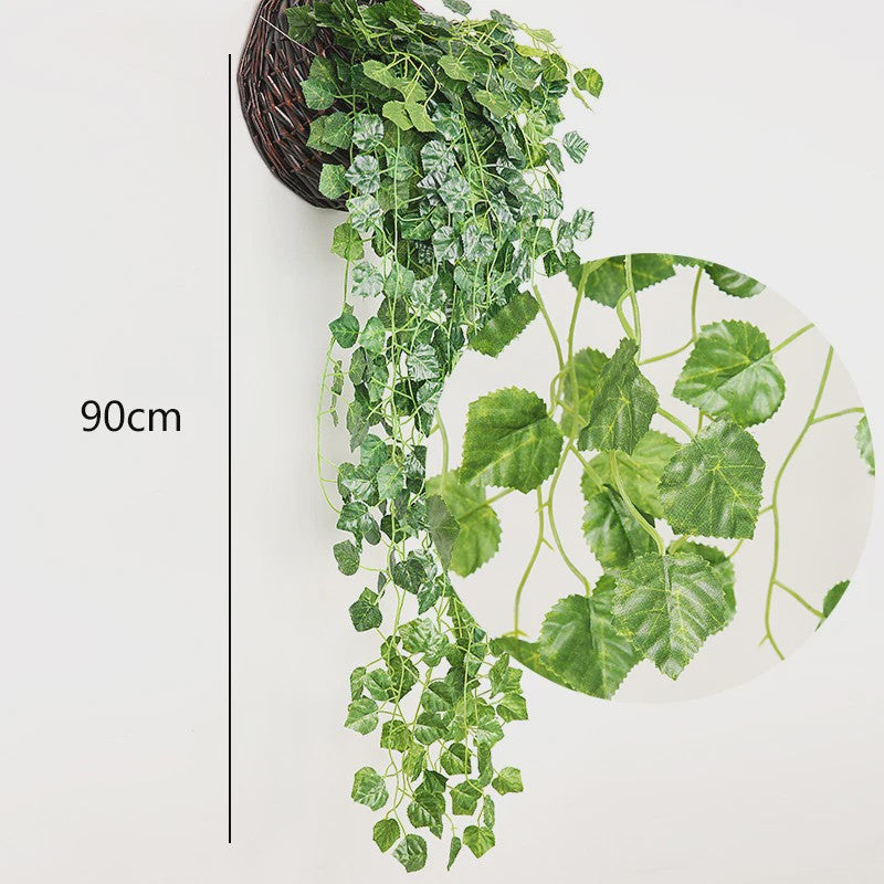3x Kunstplant Klimop Hangplant - 90cm Nep Groene Slangplant voor Binnen en Buiten