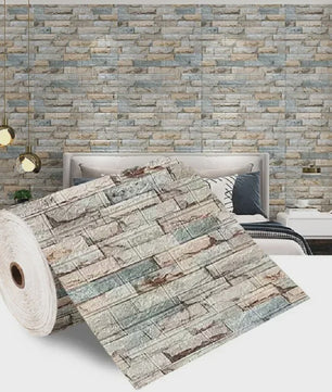 3D Baksteen Behang - Zelfklevend, Waterdicht Schuim Muursticker (70cm breed, 1/5/10m lang)
