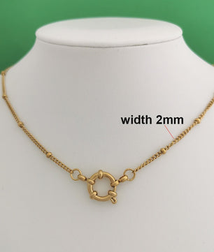 Gouden Roestvrij Stalen Ketting met Sailor Sluiting - Unisex Choker