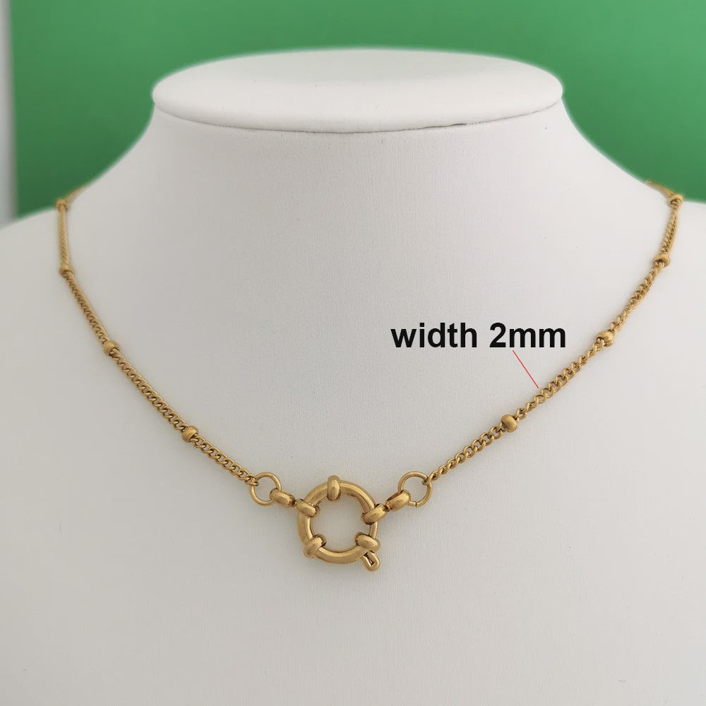 Gouden Roestvrij Stalen Ketting met Sailor Sluiting - Unisex Choker
