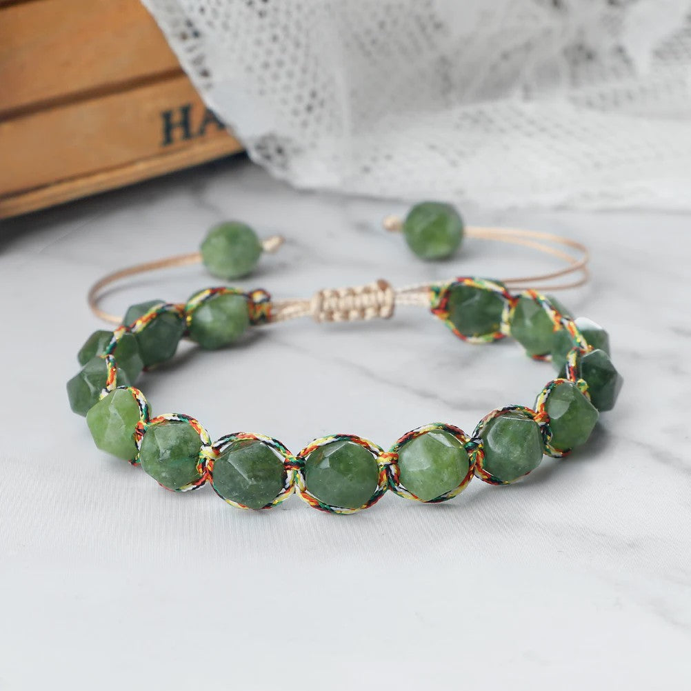 Unieke Kralen Armband - Natuurlijke Tijgeroog, Amethist & Rozenkwarts - Verstelbaar
