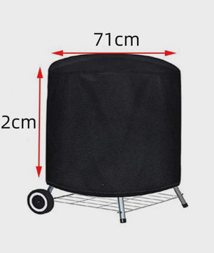 Waterdichte BBQ Hoes Rond Zwart - Heavy Duty 210D Oxford Stof voor Grill, Vuurschaal & Elektrische BBQ