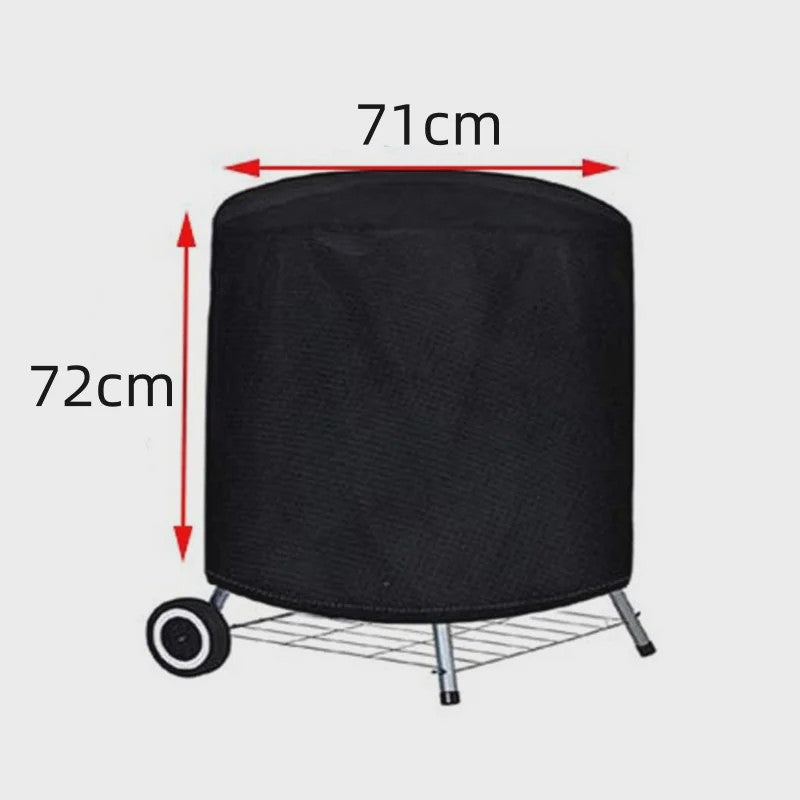 Waterdichte BBQ Hoes Rond Zwart - Heavy Duty 210D Oxford Stof voor Grill, Vuurschaal & Elektrische BBQ