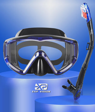 Complete Dry Snorkel Set voor Volwassenen: 3-Raams Anti-Condens Duikmasker met PC Lens en Snorkel