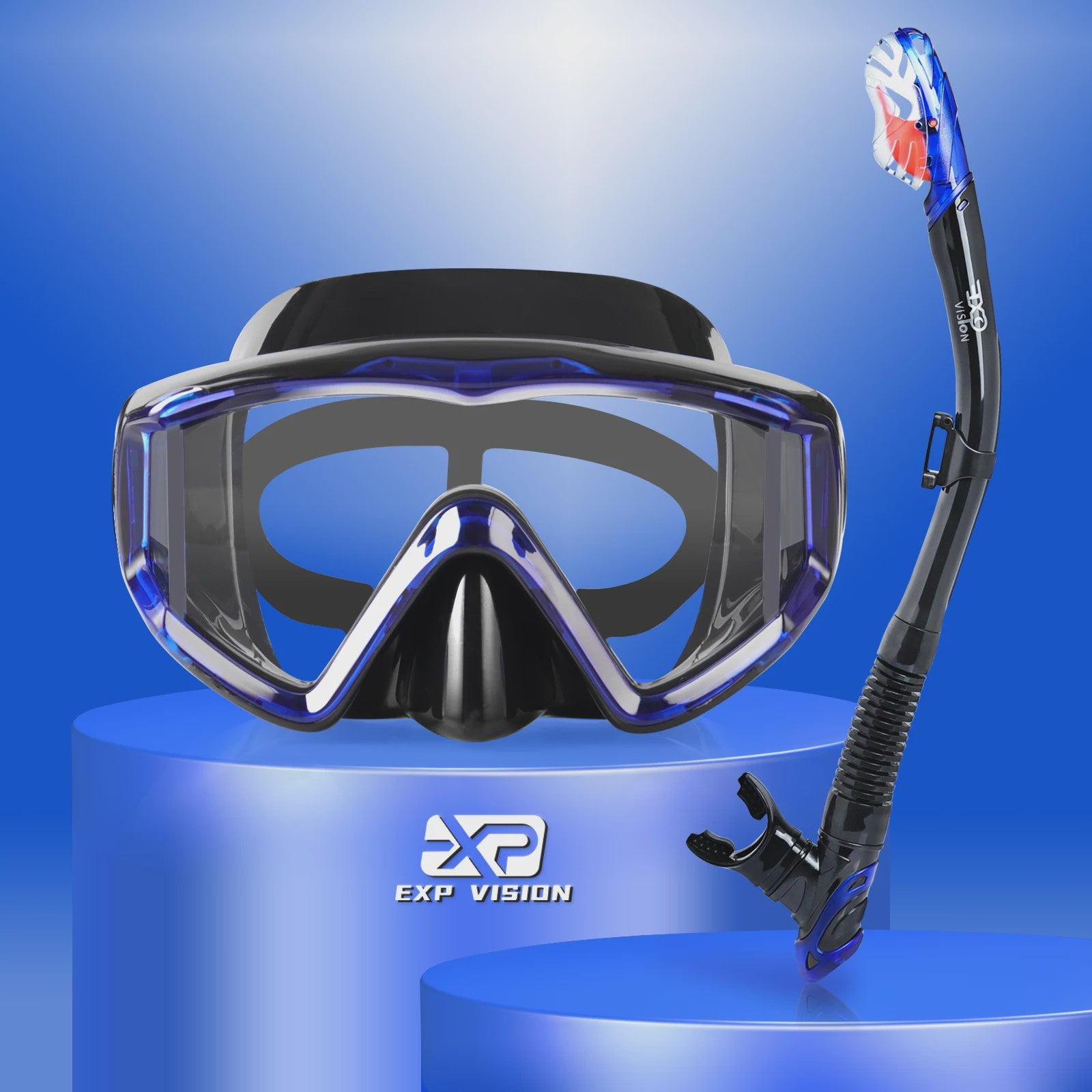 Complete Dry Snorkel Set voor Volwassenen: 3-Raams Anti-Condens Duikmasker met PC Lens en Snorkel