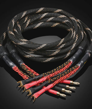 High-End Hifi Luidsprekerkabel - 6N OFC Koper, Vergulde Banana/Y-stekkers