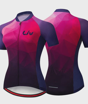 LIV Dames Fietsset Zomer - Korte Mouwen Jersey & Bibshort - Sneldrogend