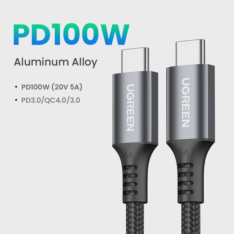 UGREEN 100W USB-C naar USB-C Kabel met E-Marker Chip - PD Fast Charging