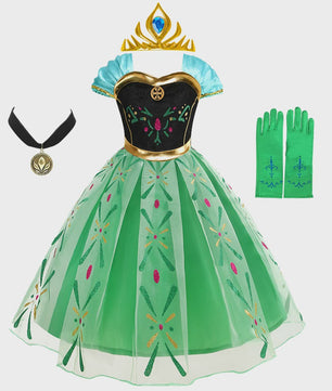 Prinsessenjurk Anna Frozen Kinderkostuum - Feestelijk Verkleedjurkje